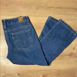 Vintage‎ Levi's Boot Cut Crop. Short. Blue Denim Jeans. Size 27.